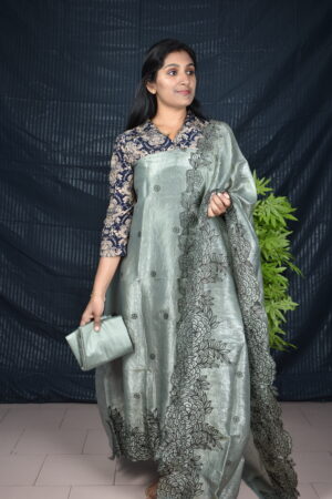 Pure viscos self-crush organza salwar set