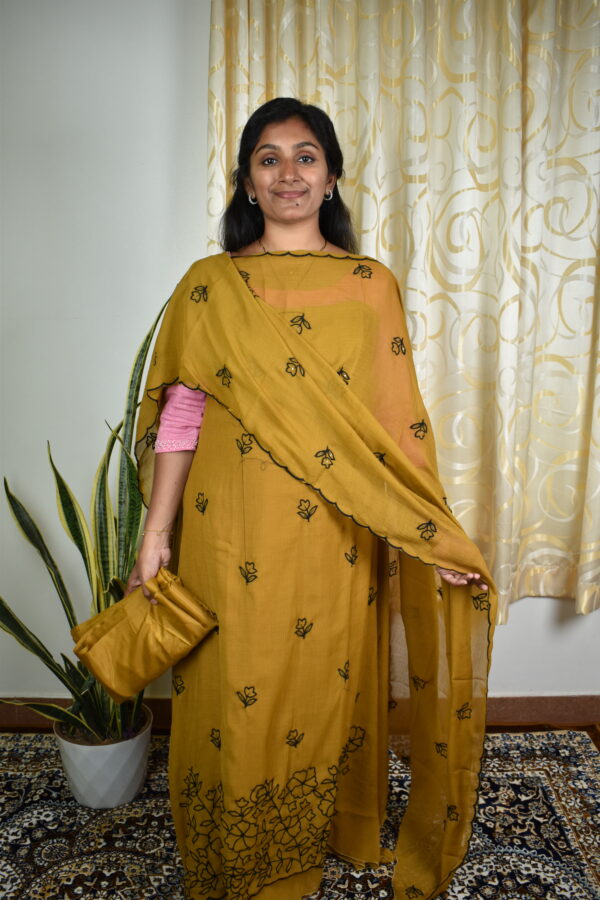 MS011 Mul chiffon salwar sets.. (sapphire blue,mustard yellow,dusty purple)