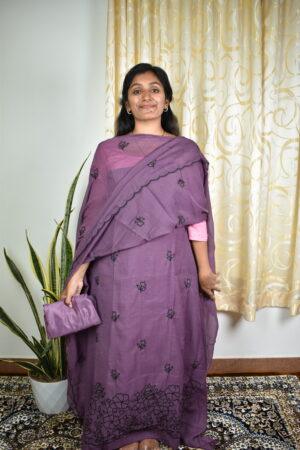 MS011 Mul chiffon salwar sets.. (sapphire blue,mustard yellow,dusty purple)