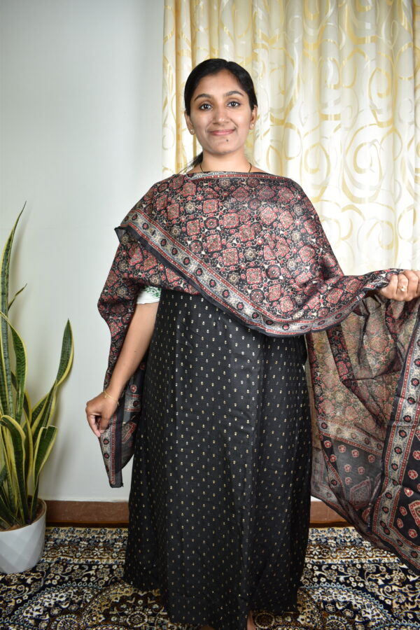 SR127 Semi rose silk salwar sets..Semi modal dupatta..