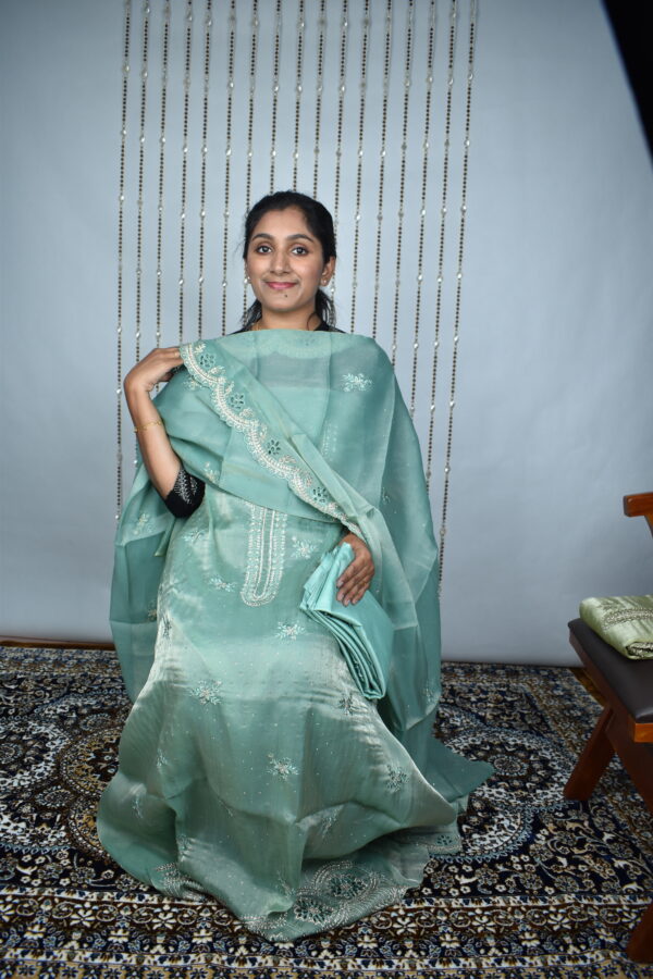 FS112 Fanti satin salwar sets.. Party wear..