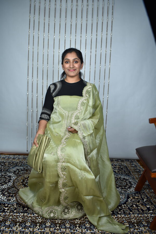 FS112 Fanti satin salwar sets.. Party wear..