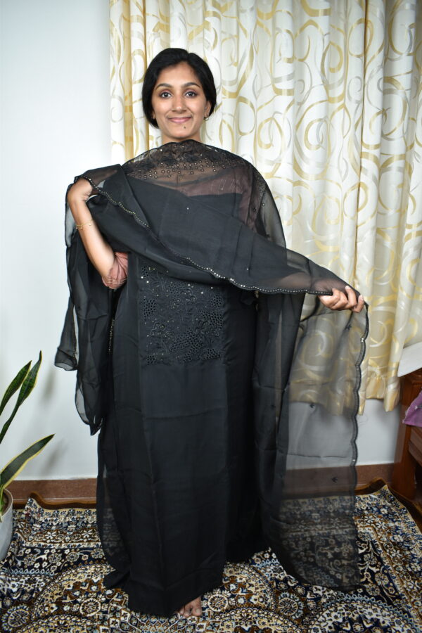 Code:ORS167,Organza salwar sets... with cut worked yoke and dupatta