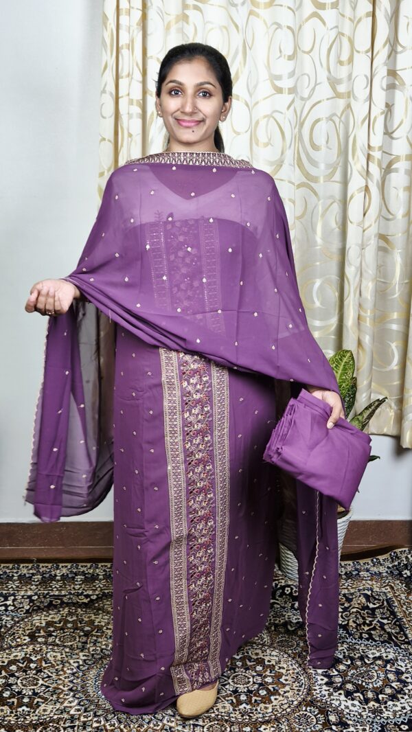 BTS230 FAUX GEORGETTE SALWAR SETS..