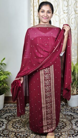 BTS230 FAUX GEORGETTE SALWAR SETS..