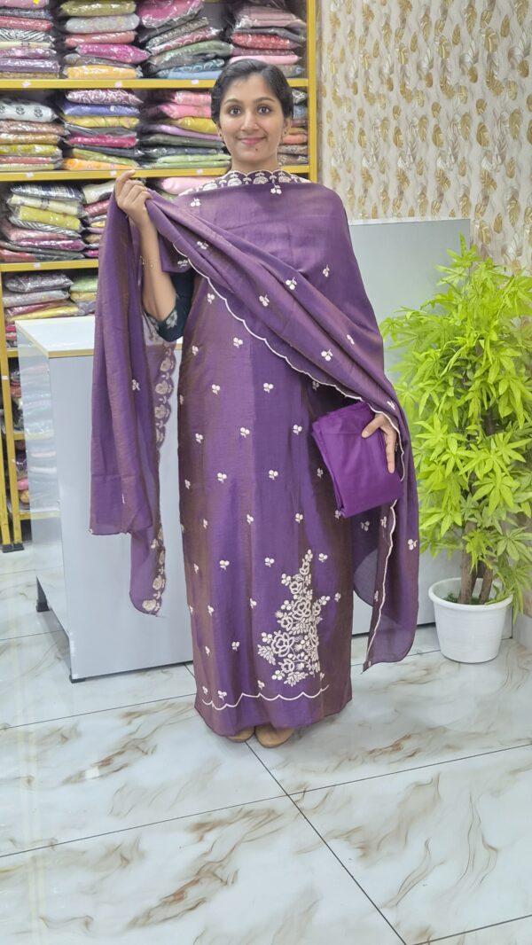Semi rose silk salwar sets..CODE:SRS256