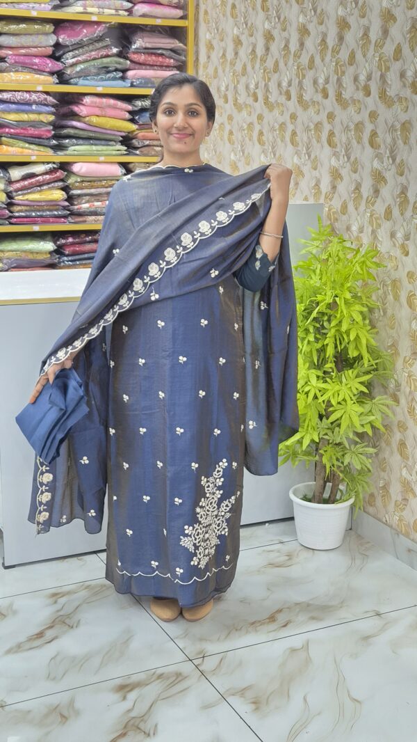 Semi rose silk salwar sets..CODE:SRS256