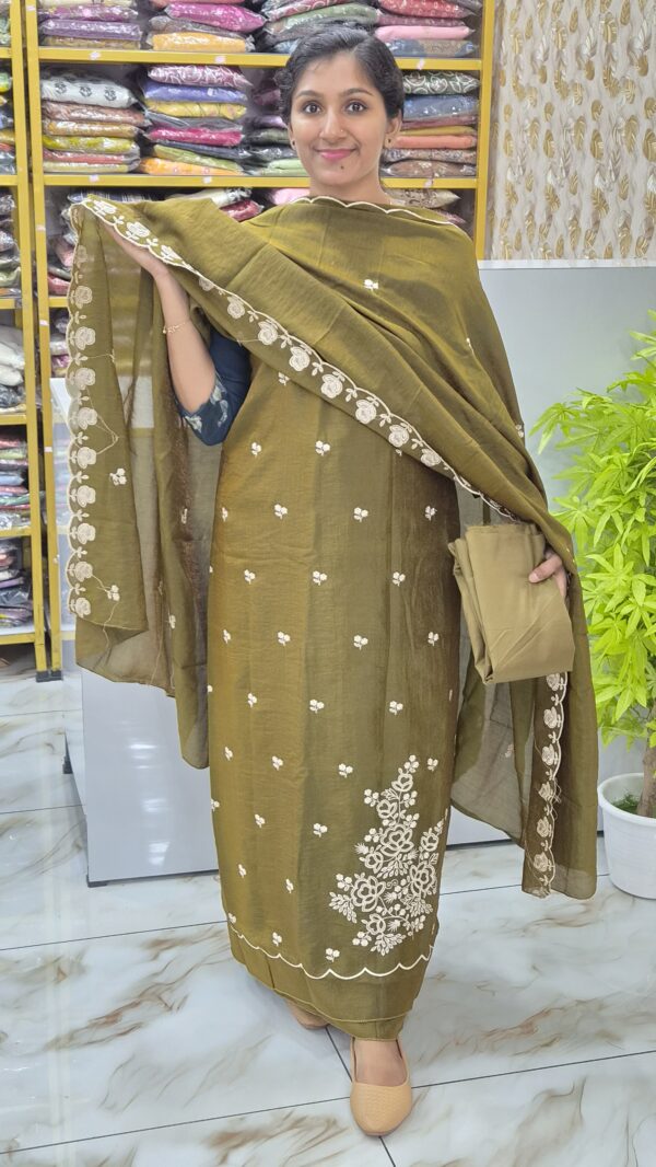 Semi rose silk salwar sets..CODE:SRS256