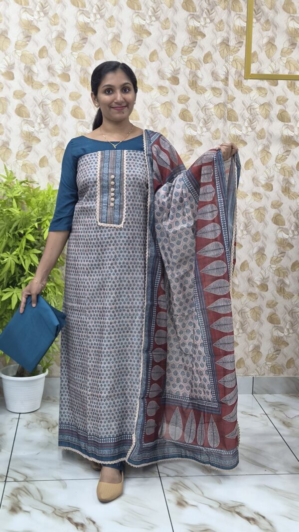 Digital Chandheri silk salwar sets..CODE:DCS264