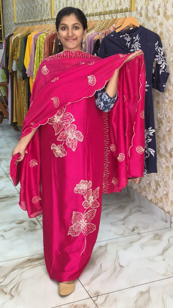 Semi rose silk salwar sets..CODE:SRS267