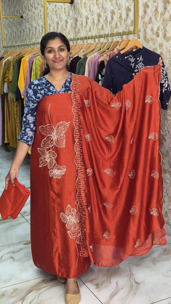 Semi rose silk salwar sets..CODE:SRS267