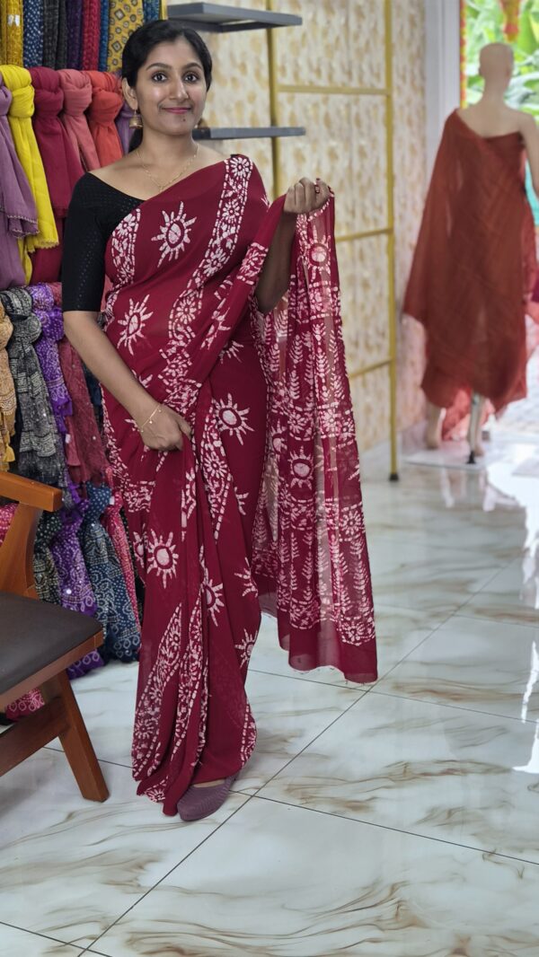 Crape georgette saree..CODE:SCG281