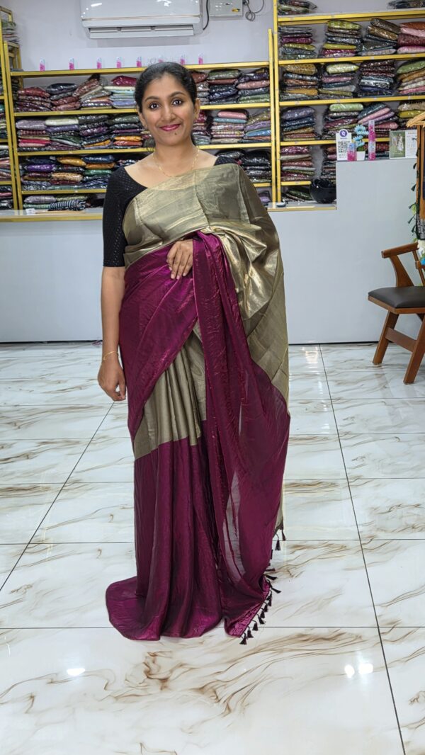 Tissue velvet organza saree..CODE:STV288