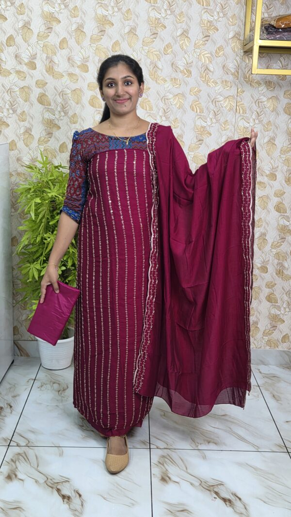 Semi rose silk salwar sets..CODE:SRS291