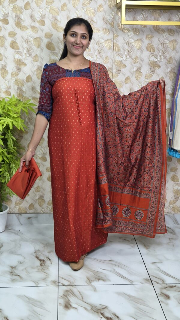 Semi rose silk salwar sets..CODE:SRS293