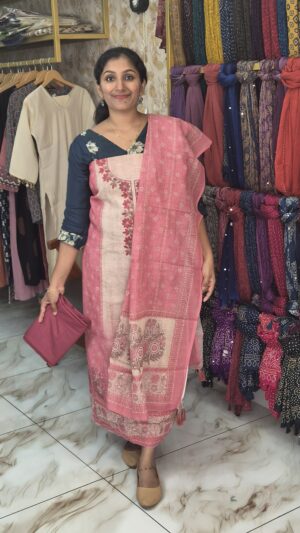 Semi chandheri salwar sets..CODE:SCS295