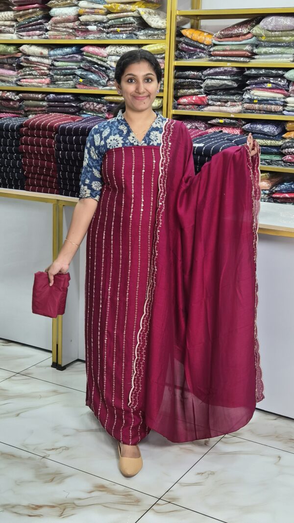 Semi rose silk salwar sets..CODE:SRS291