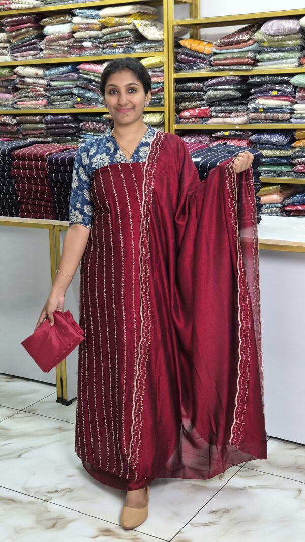 Semi rose silk salwar sets...CODE:SRS310
