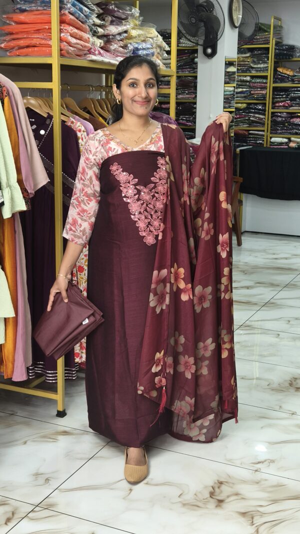 Semi rose silk salwar sets..CODE:SRS317