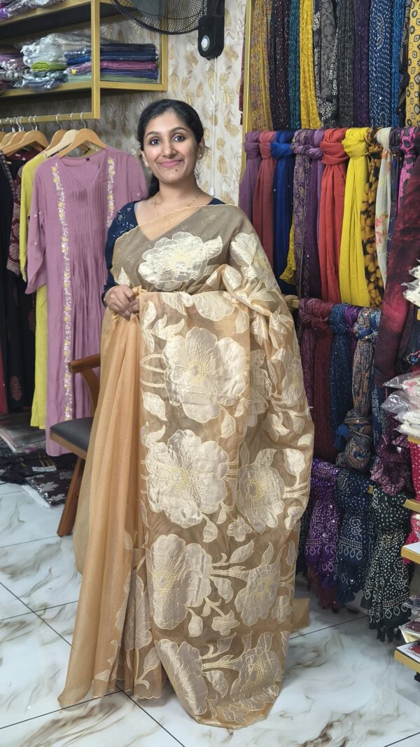 Premium organza saree..CODE:SOS337